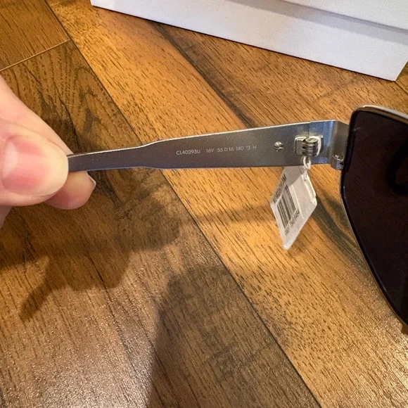 Celine CL40293U 55mm Sunglasses Palladium Silver Blue NWT $600 MSRP - Picture 5 of 10